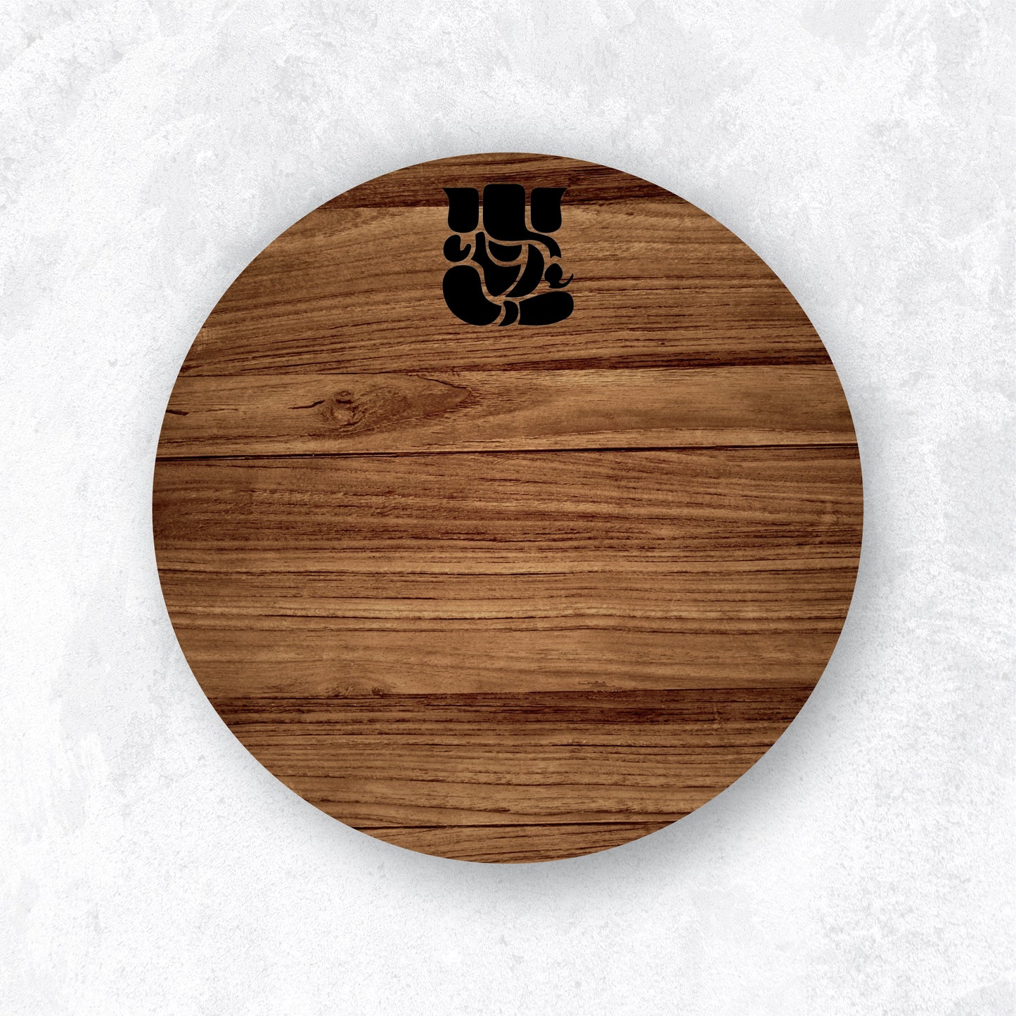 Ganesha on The Round Wood Nameplate