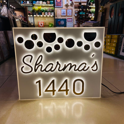 Floating Bubbles Lighted Nameplate