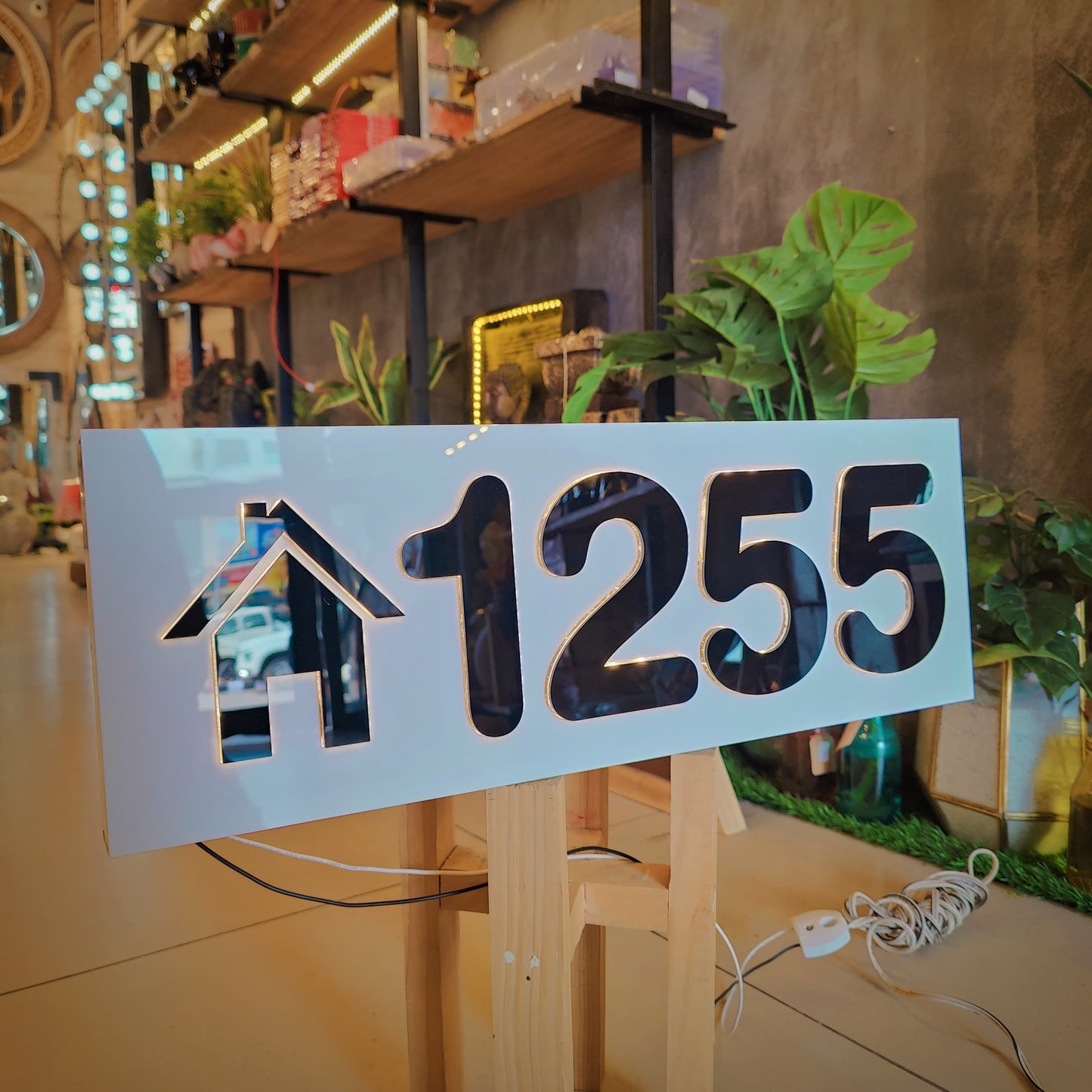 Basic White LED House Number Plate