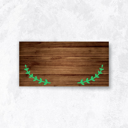 Leafy Rectangle Wooden Nameplate