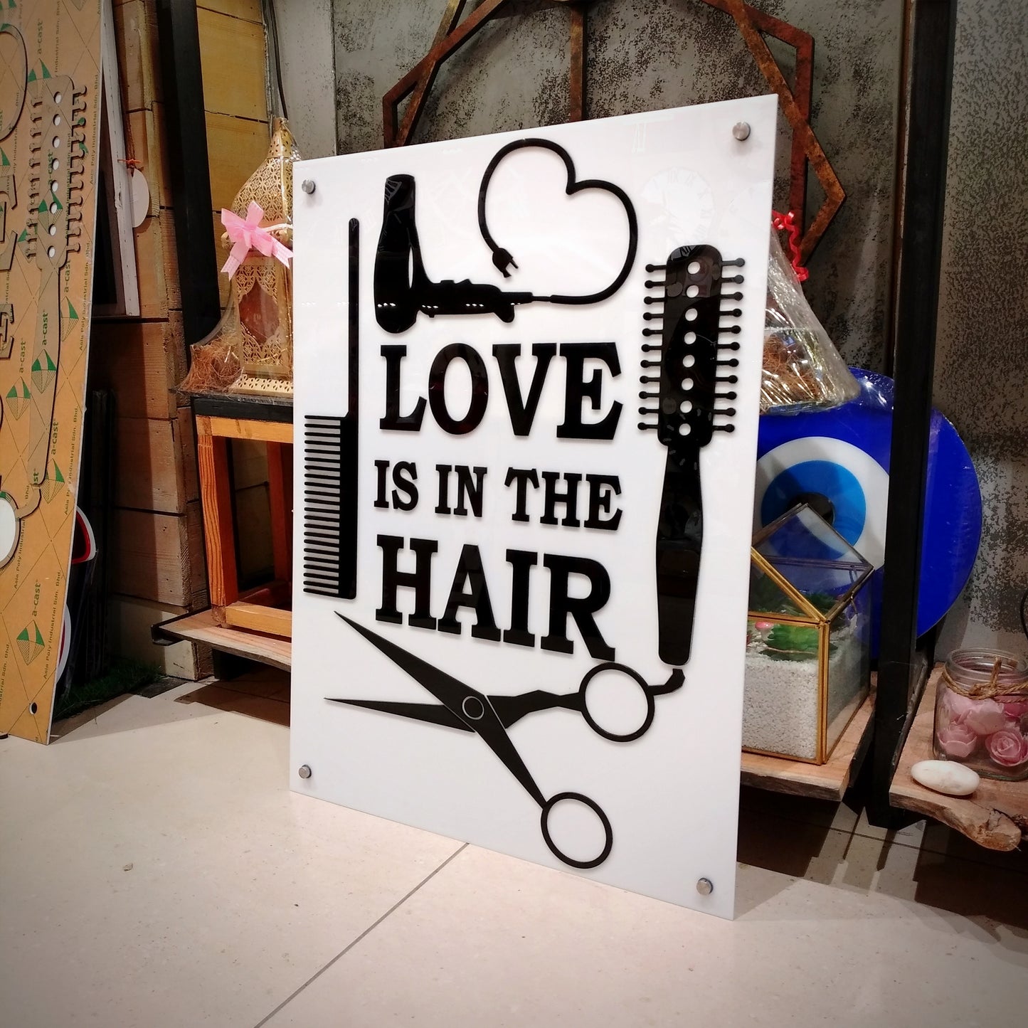 Love Is In The Hair Signage