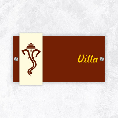 The Ivory Ganesha Acrylic House Nameplate