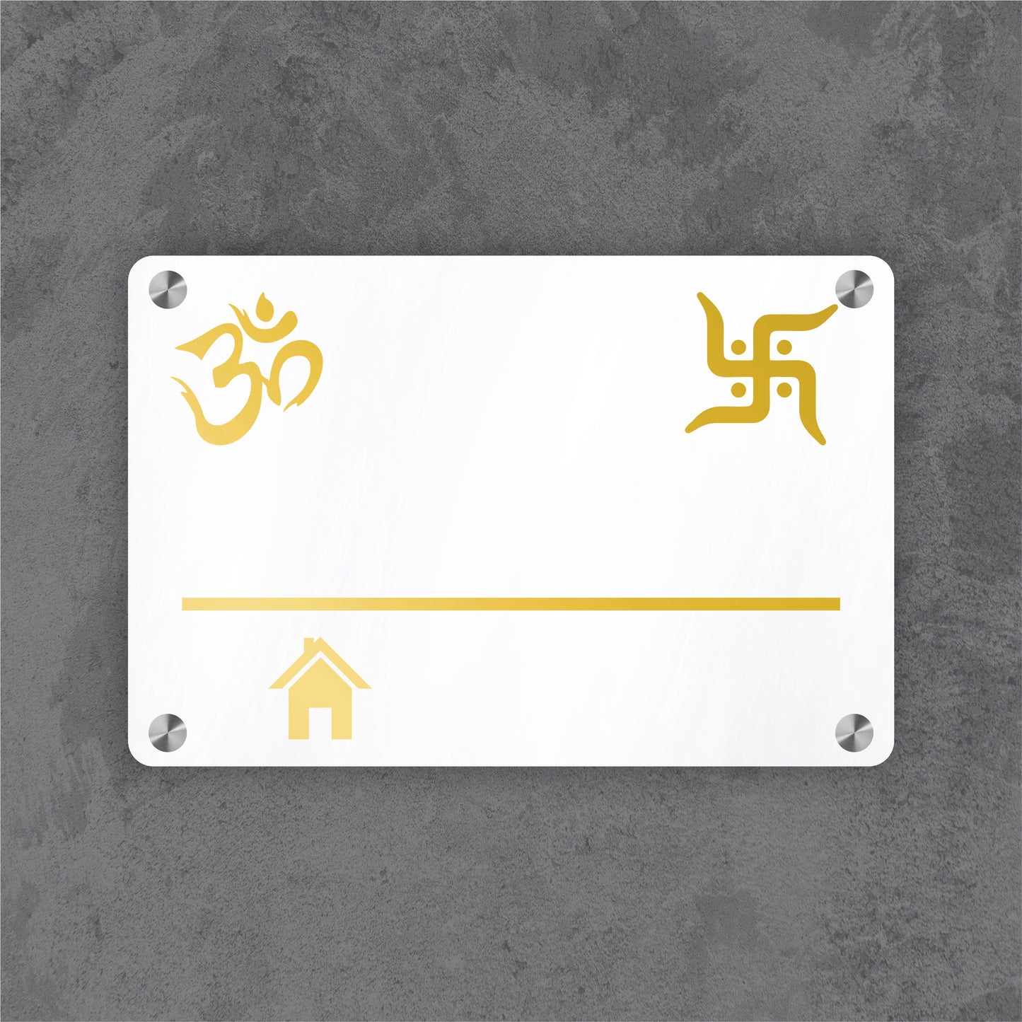 Om & Swastik Acrylic House Nameplate